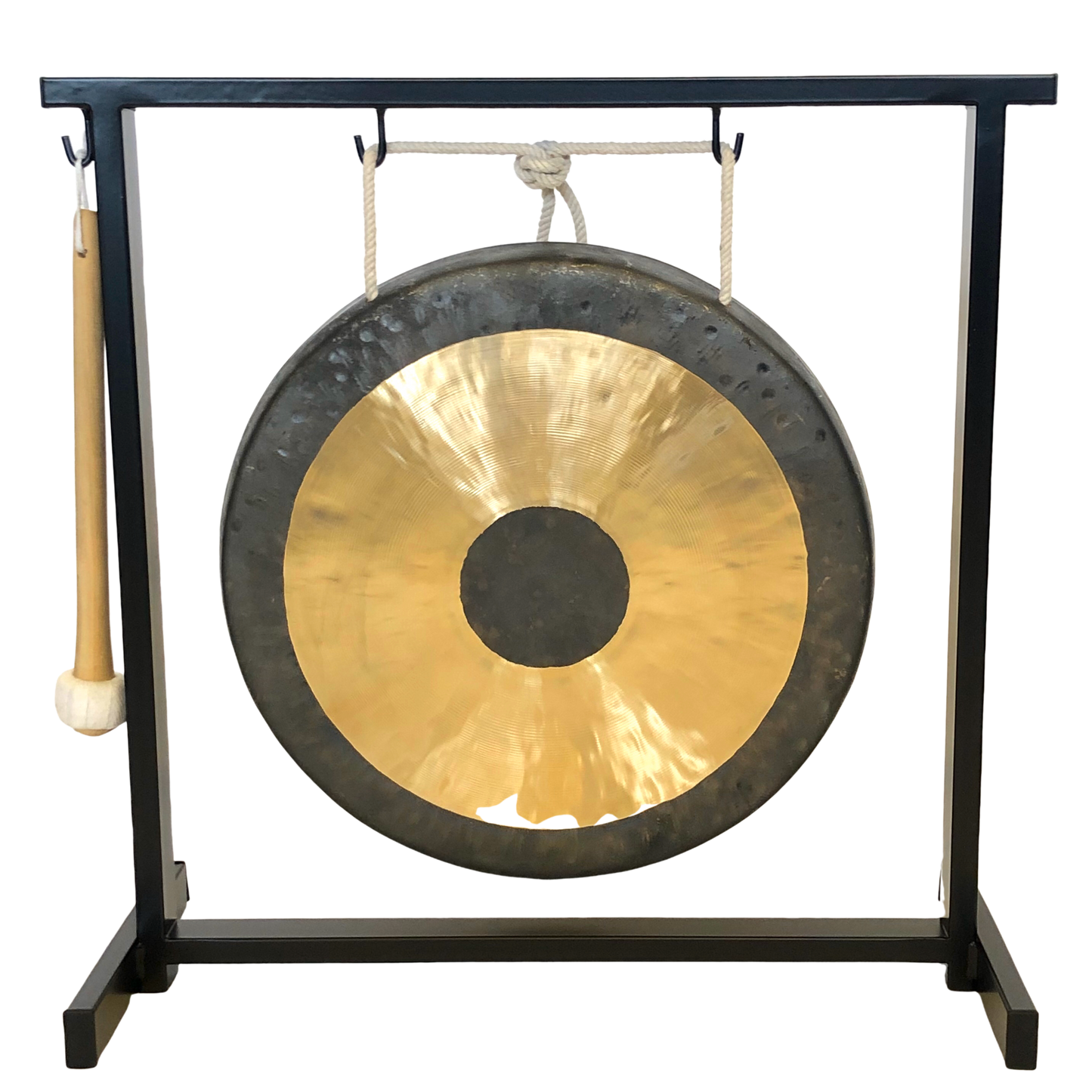 The Gong Shop Chinese Gongs with Stands 12” Chinese Chau Gong Set with Stand and Mallet