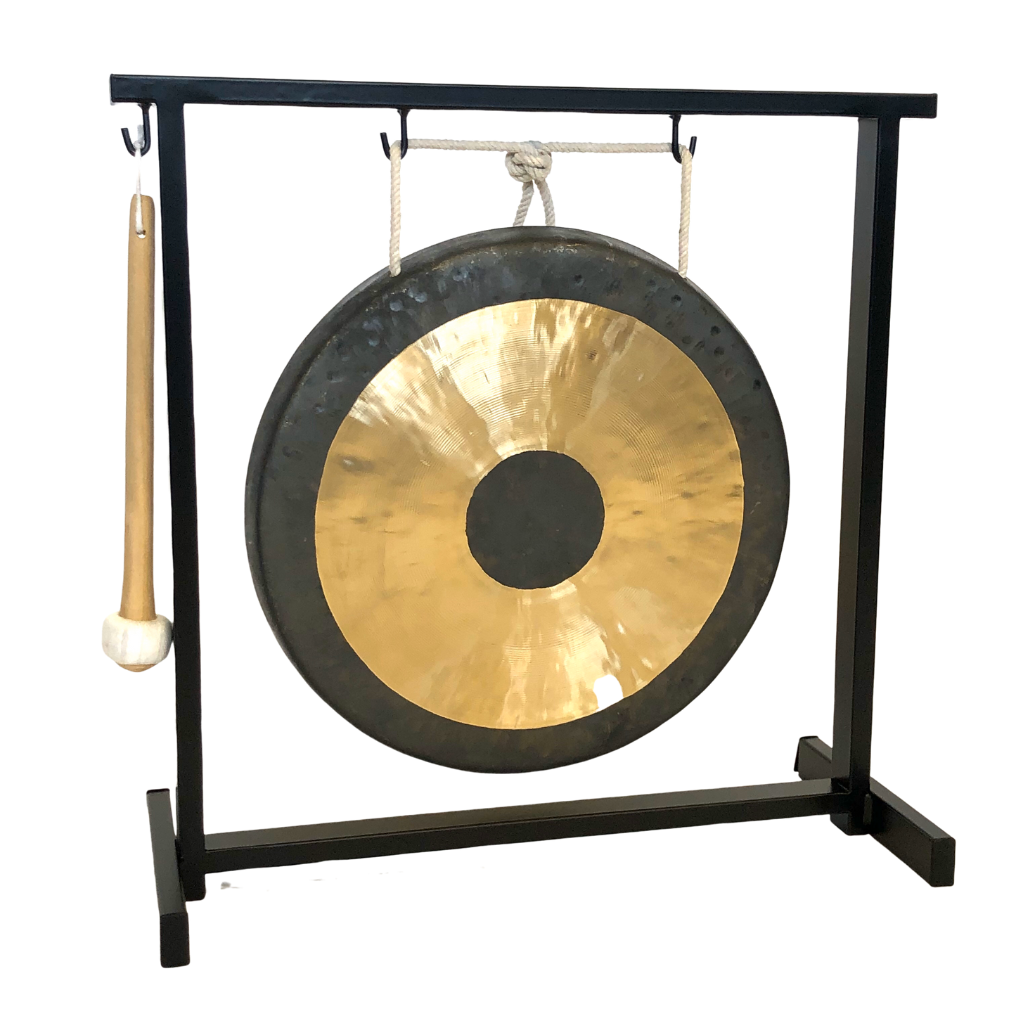 The Gong Shop Chinese Gongs with Stands 12” Chinese Chau Gong Set with Stand and Mallet