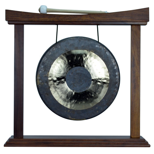 12" Chau Gong on Curved Rosewood Gong Stand with Mallet